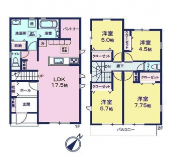 �Ԏ��}�i�̂P�ˌ��j�@4LDK