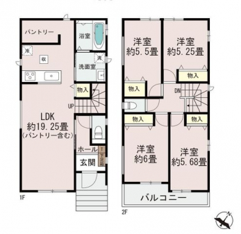 �Ԏ��}�i�̂P�ˌ��j�@4LDK