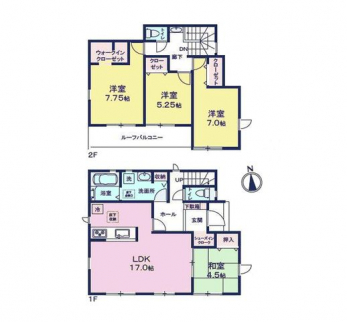 �Ԏ��}�i�̂P�ˌ��j�@4LDK