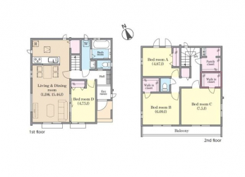 �Ԏ��}�i�̂P�ˌ��j�@4LDK