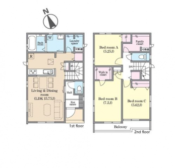 �Ԏ��}�i�̂P�ˌ��j�@3LDK