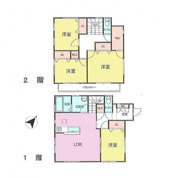 �Ԏ��}�i�̂P�ˌ��j�@4LDK