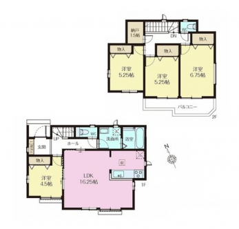 �Ԏ��}�i�̂P�ˌ��j�@4LDK