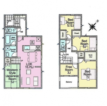 �Ԏ��}�i�̂P�ˌ��j�@4LDK