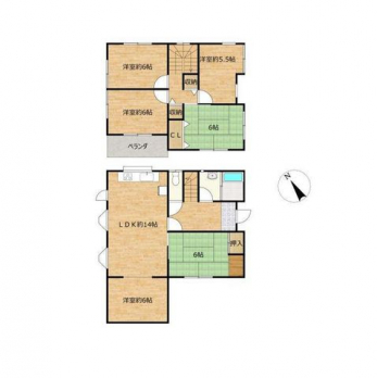 �Ԏ��}�i�̂P�ˌ��j�@6LDK