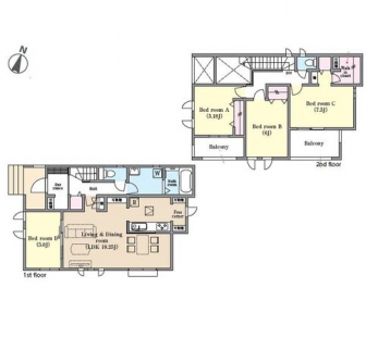 �Ԏ��}�i�̂P�ˌ��j�@4LDK