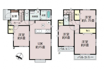 �Ԏ��}�i�̂P�ˌ��j�@4LDK