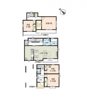 �Ԏ��}�i�̂P�ˌ��j�@4LDK