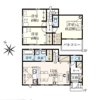 �Ԏ��}�i�̂P�ˌ��j�@3LDK