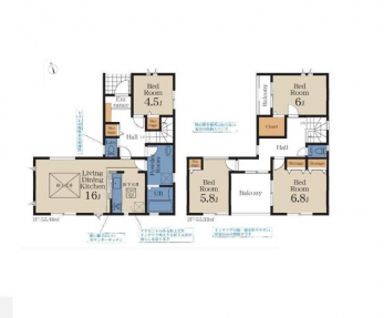 �Ԏ��}�i�̂P�ˌ��j�@4LDK�{WIC