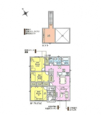 �Ԏ��}�i�̂P�ˌ��j�@3LDK�{���t�g