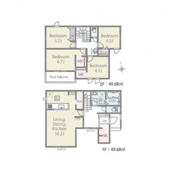 �Ԏ��}�i�̂P�ˌ��j�@4LDK