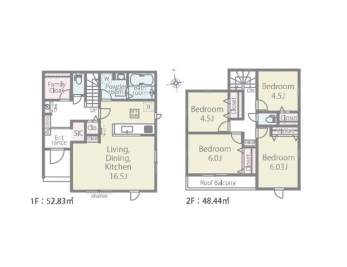 �Ԏ��}�i�̂P�ˌ��j�@4LDK