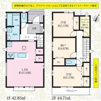 �Ԏ��}�i�̂P�ˌ��j�@2LDK+2S